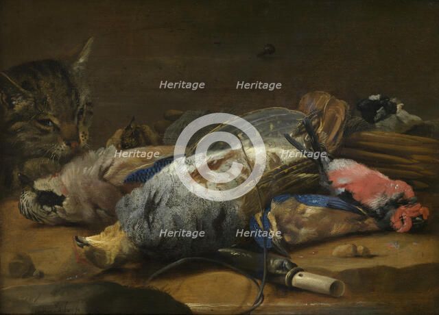 Cat and Dead Game, mid-17th century. Creator: Carstian Luyckx.