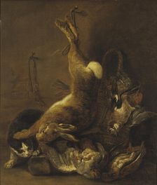Cat and Still Life with Game, 17th century. Creator: Jan Fyt