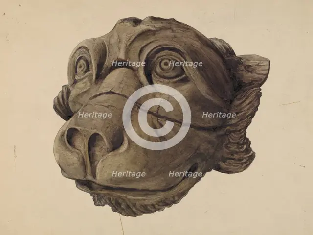 Cat Head Gargoyle, 1932/1945. Creator: John Davis.