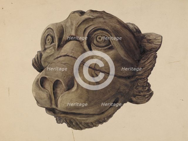 Cat Head Gargoyle, 1932/1945. Creator: John Davis.