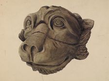 Cat Head Gargoyle, 1932/1945. Creator: John Davis