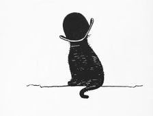 Cat in a bowler hat, 1899. Creator: Charles Robinson