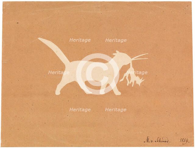 Cat ? little devil, 1859. Creator: Schwind, Moritz Ludwig, von (1804-1871).