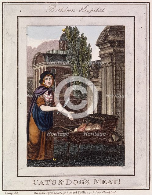'Cat's and Dog's Meat!', Cries of London, 1804. Artist: Anon