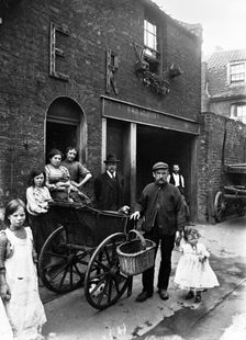 Cat's meat man in an East End street, London, c1901-c1902. Creator: John Galt