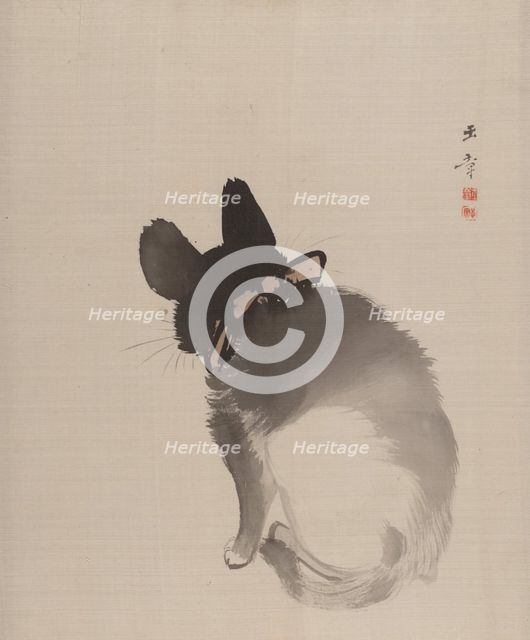 Cat Seen from Behind, 1868. Creator: Gyokusho Kawabata.
