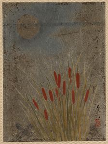 Cat Tails and Moon, mid-late 19th century. Creator: Shibata Zeshin