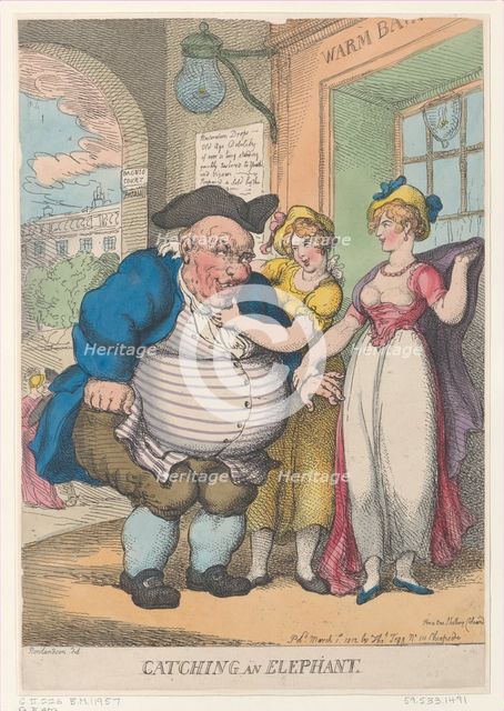Catching an Elephant, March 1, 1812., March 1, 1812. Creator: Thomas Rowlandson.