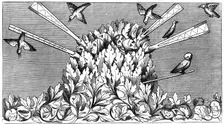 Catching birds, 14th century (1849)