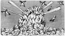 Catching birds, 14th century (1849)