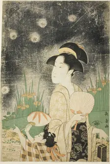 Catching Fireflies, Mid-1790s. Creator: Eishosai Choki