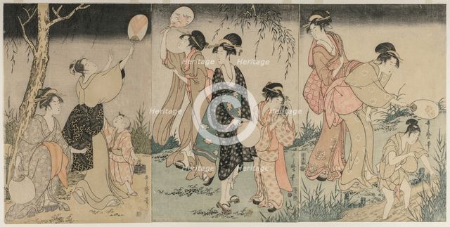 Catching Fireflies, c. 1796-1797. Creator: Kitagawa Utamaro (Japanese, 1753?-1806).