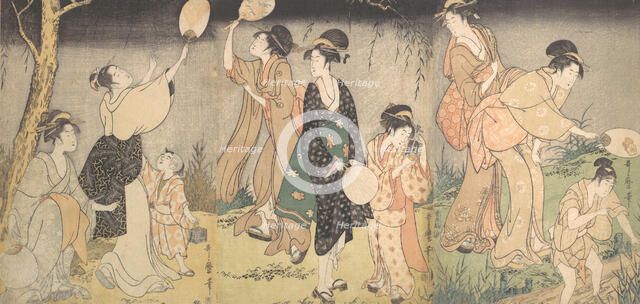 Catching fireflies (Hotaru gari), ca. 1796-97. Creator: Kitagawa Utamaro.