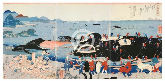Catching Whales at Goto and Hirado in Hizen Province or Kishu Province, from the series Nihon meisan