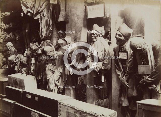 Catacombs, Convento dei Cappucini, Palermo, ca. 1895. Creator: Eugenio Interguglielmi.