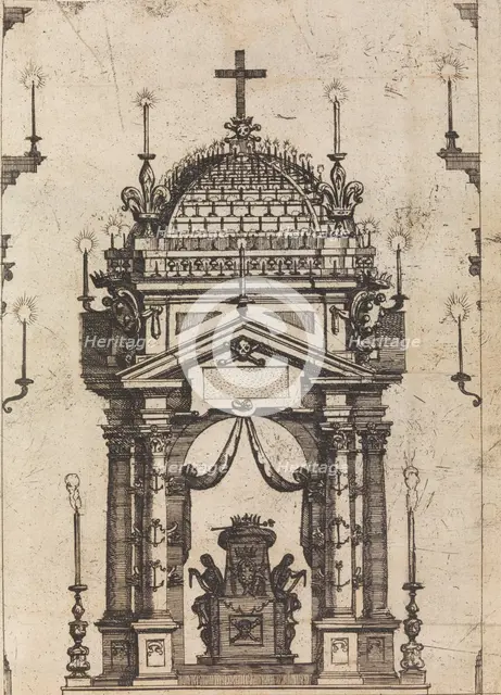 Catafulque for Fernando I, Duke of Tuscany, 1609. Creator: Unknown.