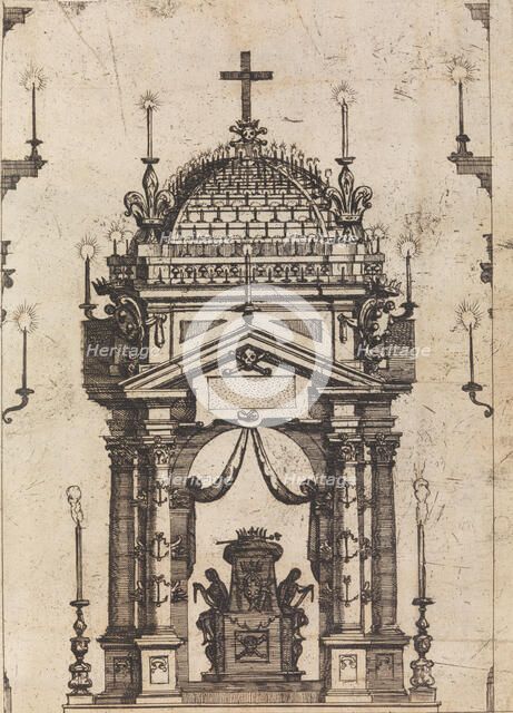 Catafulque for Fernando I, Duke of Tuscany, 1609. Creator: Unknown.