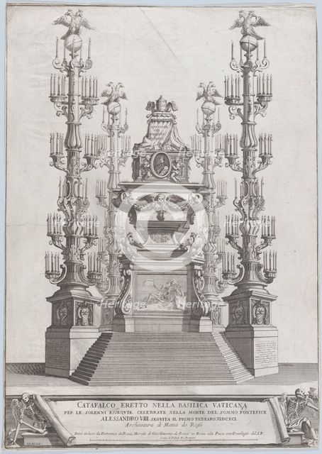 Catafalco Eretto Nella Basilica Vaticana ...per Alessandro VIII, 1691. Creator: Alessandro Specchi.