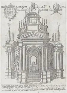 Catafalque for Duke Alessandro Farnese, 1593. Creators: Giovanni Maggi, Giuseppe Cesari