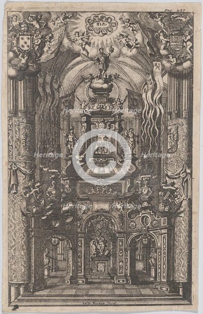 Catafalque for Ferdinand, from an unidentified book, ca. 1660-95. Creator: Gaspar Bouttats.