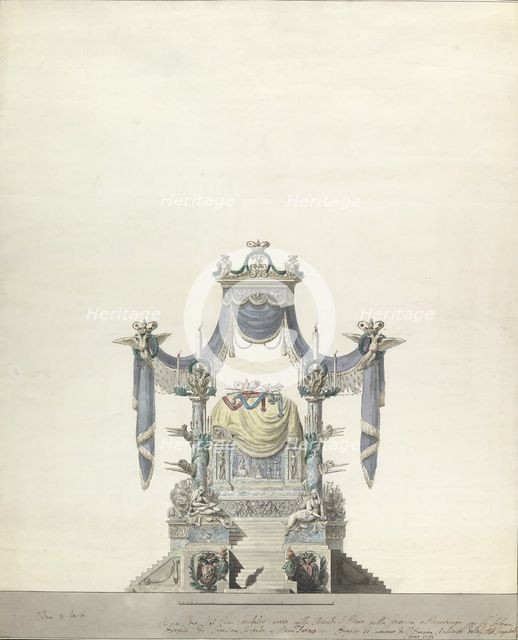 Catafalque for the Empress Catherine the Great of Russia (Front Elevation)., 1796. Creator: Vincenzo Brenna.
