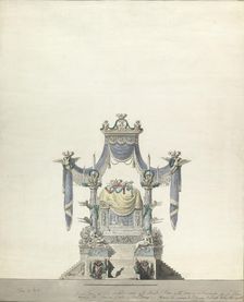 Catafalque for the Empress Catherine the Great of Russia (Front Elevation)., 1796. Creator: Vincenzo Brenna