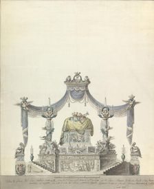 Catafalque of the Empress Catherine the Great of Russia (Side Elevation)., 1796. Creator: Vincenzo Brenna