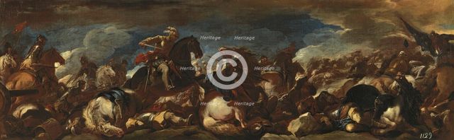 Català: The Battle of Sant Quintí, between 1692 and 1693. Creator: Luca Giordano.