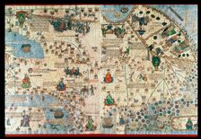 Catalan Atlas (1375), detail of Asia, reproduction from the Naval Museum of Madrid