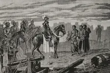 Catalan Civil War (1462-1472): Surrender of the city of Gerona (Girona)...1 June 1469 (1890). Creator: Joan Serra y Pausas
