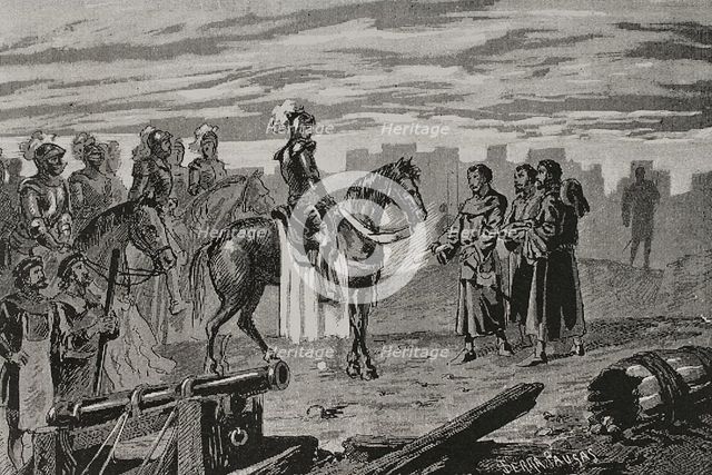 Catalan Civil War (1462-1472): Surrender of the city of Gerona (Girona)...1 June 1469 (1890). Creator: Joan Serra y Pausas.