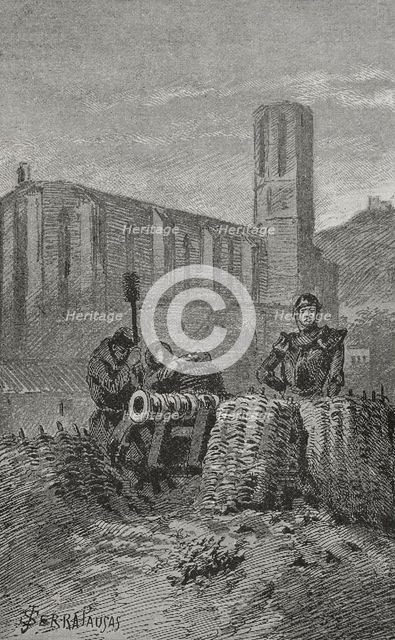 Catalan Civil War: Siege of Barcelona in 1472, (1890).  Creator: Joan Serra y Pausas.