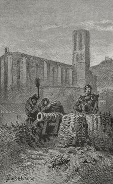Catalan Civil War: Siege of Barcelona in 1472, (1890). Creator: Joan Serra y Pausas