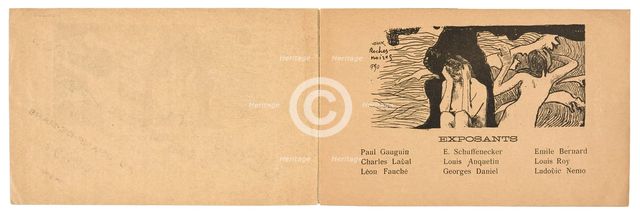 Catalogue de l'Exposition de Peintures du Groupe Impressionniste et Synthétiste, 1889. Creator: Paul Gauguin.
