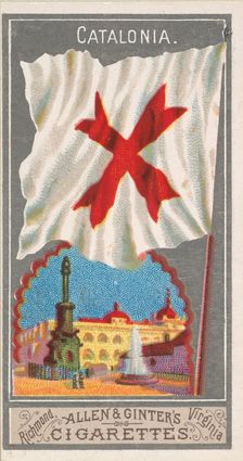 Catalonia, from the City Flags series (N6) for Allen & Ginter Cigarettes Brands, 1887. Creator: Allen & Ginter