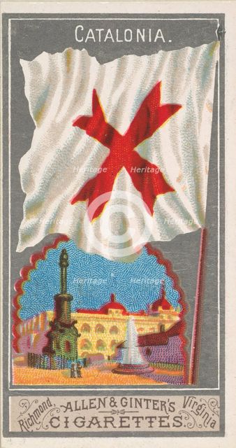 Catalonia, from the City Flags series (N6) for Allen & Ginter Cigarettes Brands, 1887. Creator: Allen & Ginter.