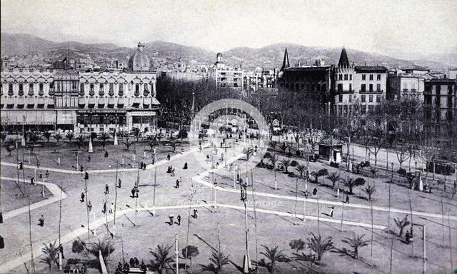 Catalonia square and Paseo de Gracia, 1910.
