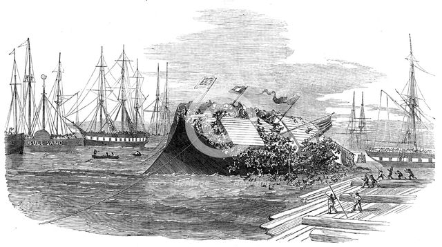 Catastrophe at a Ship-Launch, at Hull, 1854. Creator: Unknown.