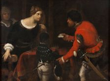 Caterina Cornaro, Queen of Cyprus, Receiving a Letter from the Council, 16th century. Creator: Giuseppe Caletti