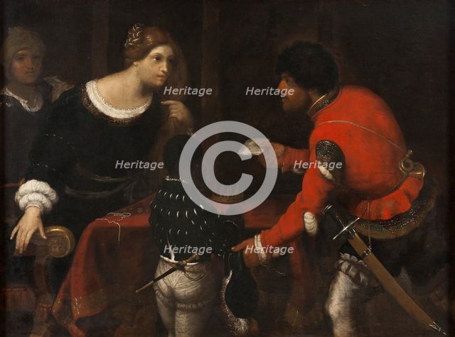 Caterina Cornaro, Queen of Cyprus, Receiving a Letter from the Council, 16th century. Creator: Giuseppe Caletti.