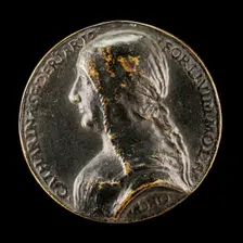 Caterina Sforza-Riario, 1463-1509, Countess of Forli and Imola [obverse]. Creator: Unknown