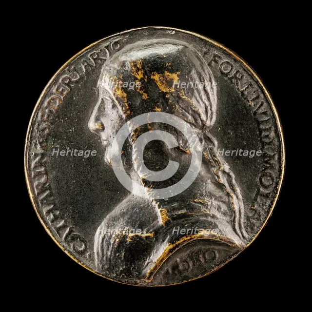Caterina Sforza-Riario, 1463-1509, Countess of Forli and Imola [obverse]. Creator: Unknown.