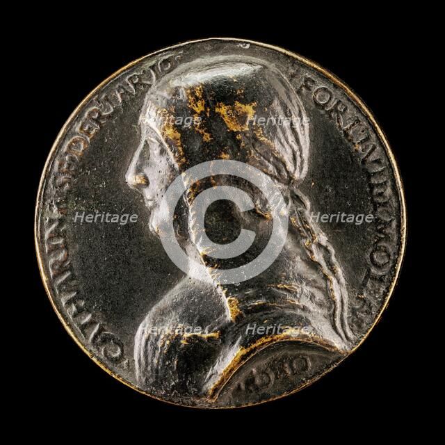 Caterina Sforza-Riario, 1463-1509, Countess of Forli and Imola [obverse]. Creator: Unknown.