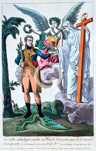 'Catholic worship returned to the French people by 1st Consul Bonaparte', 19th century. Artist: Unknown