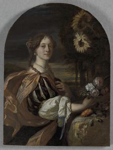 Catharina van Heemskerck with Sunflowers, late 17th-early 18th century. Creator: Carel de Moor