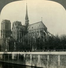Cathedral of Notre Dame, Showing Flying Buttresses, Paris, France c1930s. Creator: Unknown
