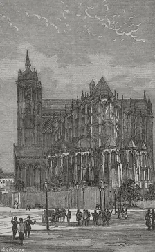 Cathedral of Saint Julian of Le Mans, (Cathédrale Saint-Julien du Mans), Le Mans, France, 1870. Creator: Laporta