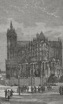 Cathedral of Saint Julian of Le Mans, (Cathédrale Saint-Julien du Mans), Le Mans, France, 1870. Creator: Laporta
