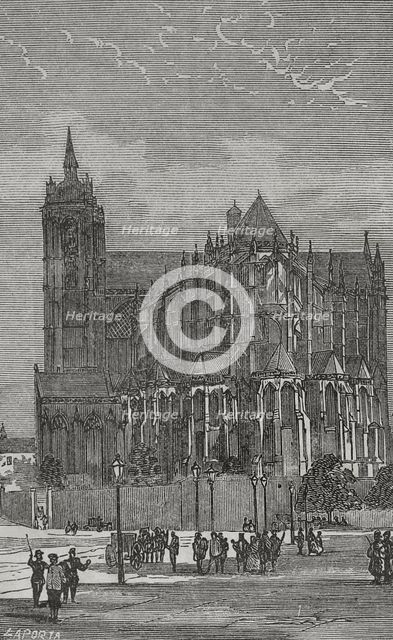 Cathedral of Saint Julian of Le Mans, (Cathédrale Saint-Julien du Mans), Le Mans, France, 1870.  Creator: Laporta.