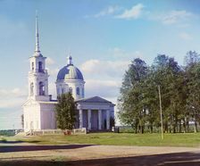 Cathedral of Saints Peter and Paul, in the town of Lodeynoye Pole, 1915. Creator: Sergey Mikhaylovich Prokudin-Gorsky